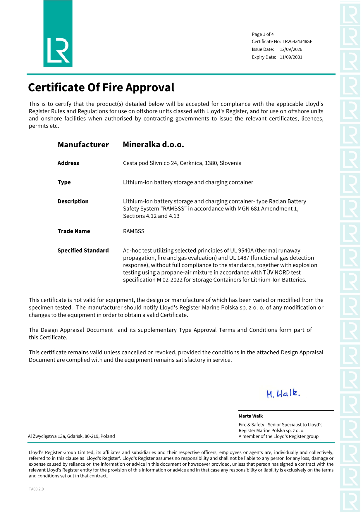 Lloyd’s Register Type Approval